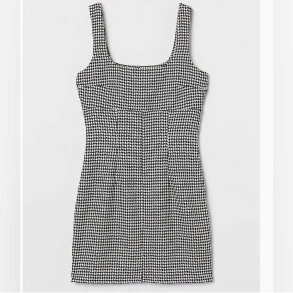H&M Black and White Houndstooth Dress
